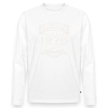 Né 1976 Janvier 47e anniversaire Homme cadeau - T-shirt manches longues Premium bio Homme - blanc - Devant - Nico (187cm)