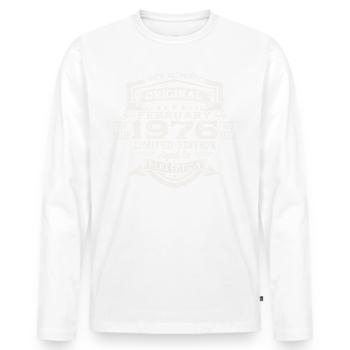 Février né 1976 47ème anniversaire cadeau homme - T-shirt manches longues Premium bio Homme - blanc - Devant - Nico (187cm)