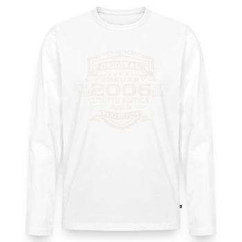 February 2006 17th birthday gift man - Men's Premium Organic Long Sleeve Shirt - white - Front - Nico (187cm)