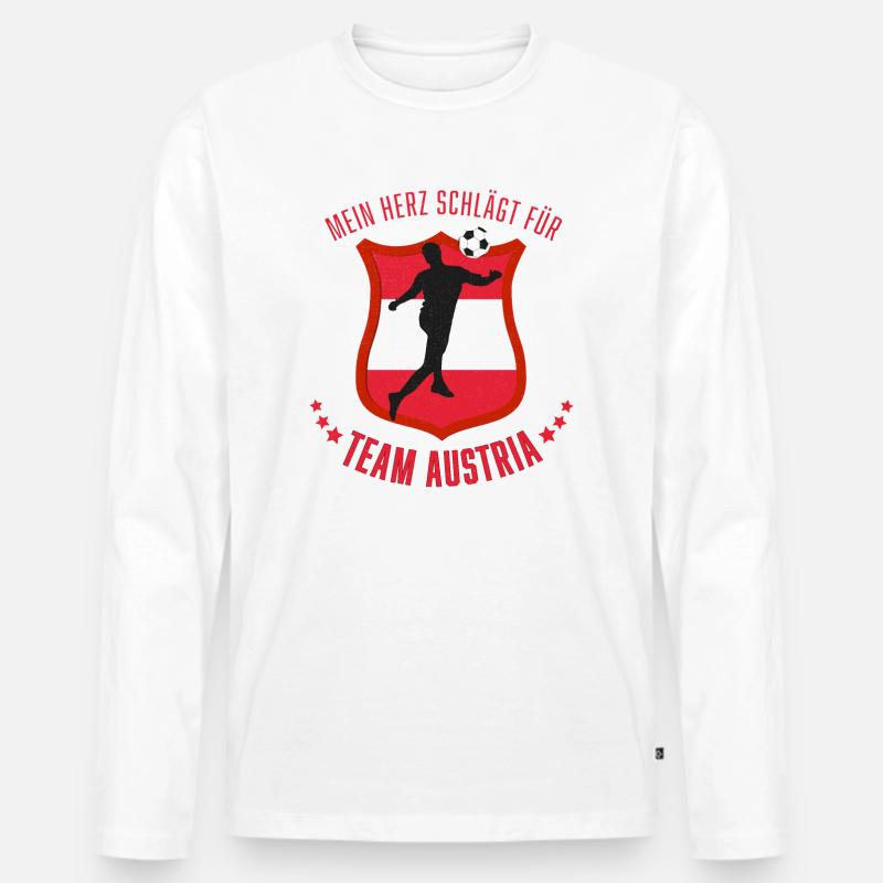 Fußball, Team Austria - Männer Premium Bio Langarmshirt - Weiß