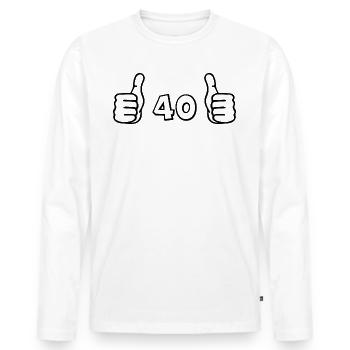 40 Jahre Glückwunsch Geburtstagsgruß - Männer Premium Bio Langarmshirt - Weiß - Vorne - Nico (187cm)
