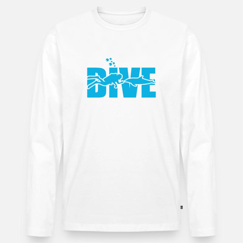 dive diving - Männer Premium Bio Langarmshirt - Weiß