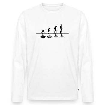 Humanity Destroys Nature Evolution Tree Gift - Men's Premium Organic Long Sleeve Shirt - white - Front - Nico (187cm)