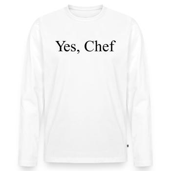 Chef Drôle Restaurant Cuisine Chef - T-shirt manches longues Premium bio Homme - blanc - Devant - Nico (187cm)