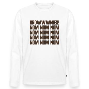 Brownies Nom Nom Nom Brownie Eater Brownie - Männer Premium Bio Langarmshirt - Weiß - Vorne - Nico (187cm)