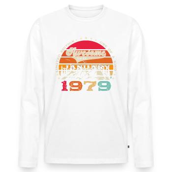 Born 1979 January 44th birthday Gift man - Men's Premium Organic Long Sleeve Shirt - white - Front - Nico (187cm)