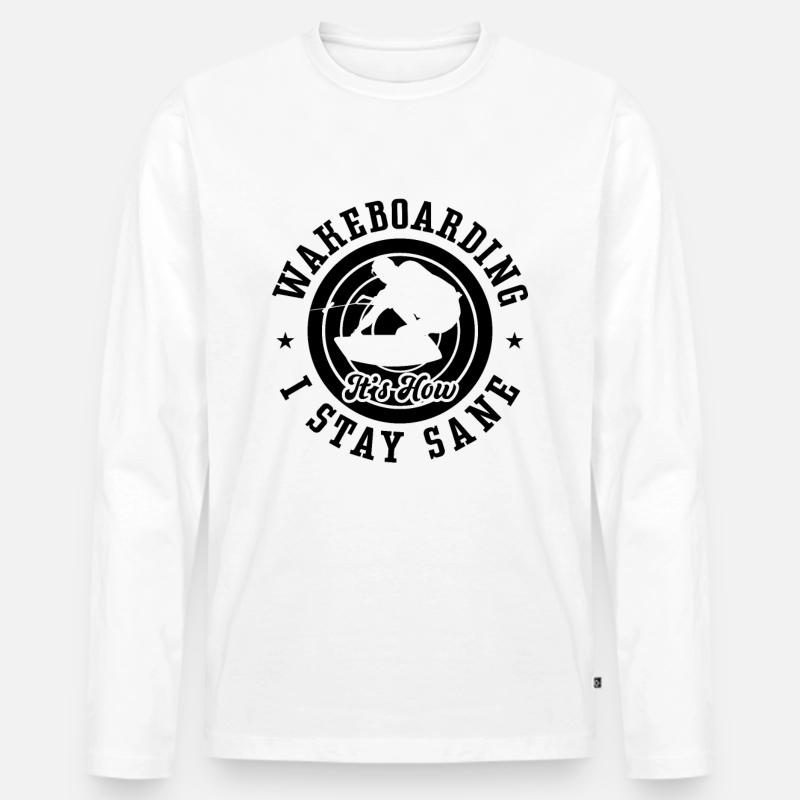 Wakeboard Wakeboarder Wakeboarden Geschenkidee - Männer Premium Bio Langarmshirt - Weiß