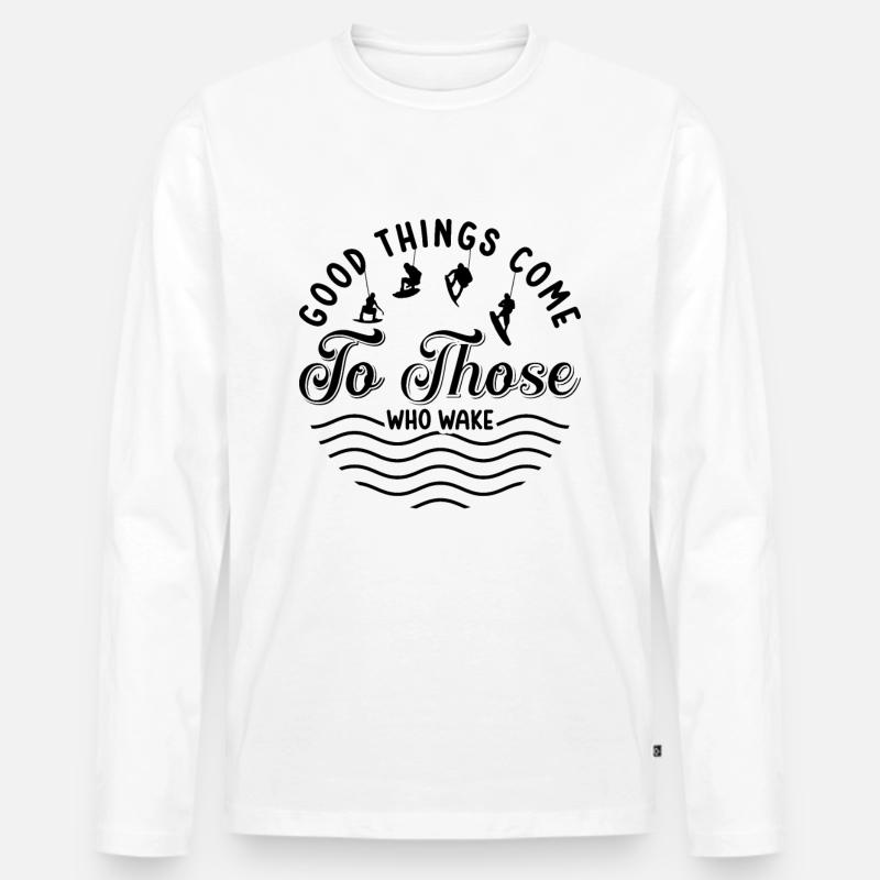 Wakeboarder Wakeboard Wakeboarden Geschenkidee - Männer Premium Bio Langarmshirt - Weiß