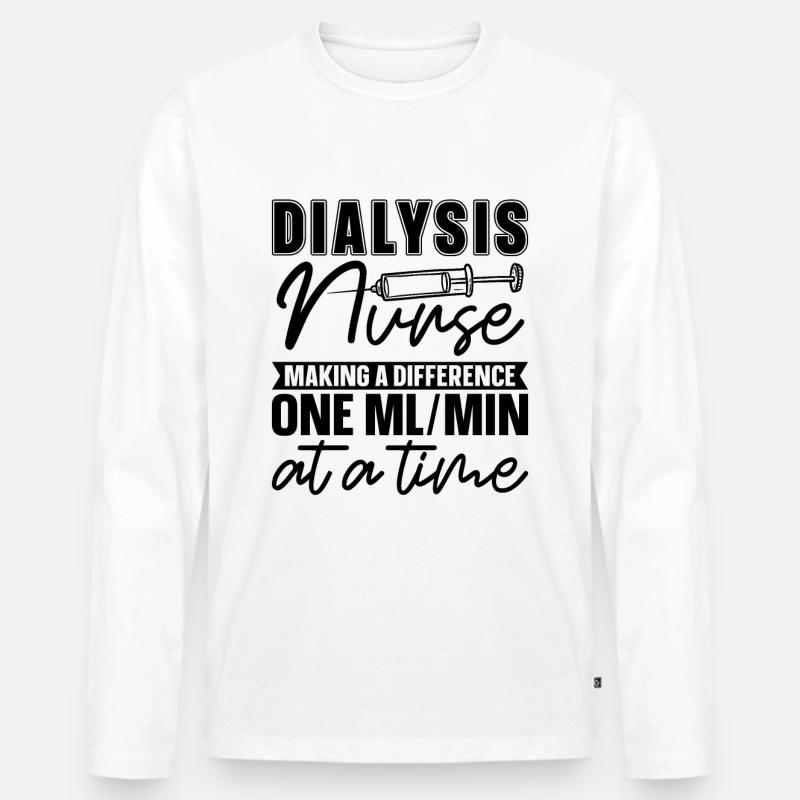 Dialyse Dialysetechniker Nephrologie Geschenkidee - Männer Premium Bio Langarmshirt - Weiß