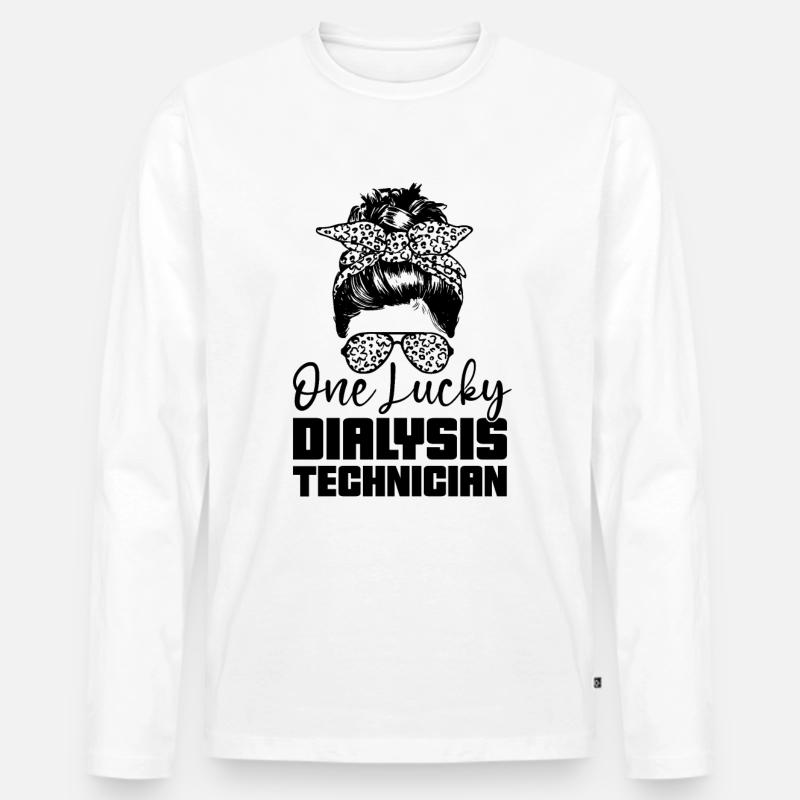 Dialysetechniker Nephrologie Dialyse Geschenkidee - Männer Premium Bio Langarmshirt - Weiß