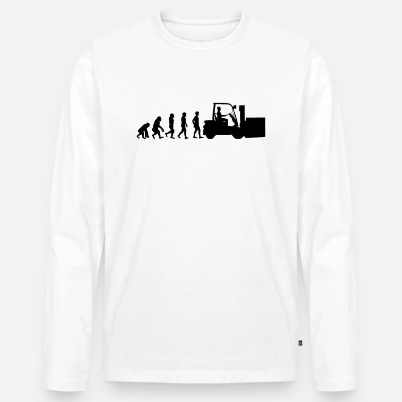 Staplerfahrer Coole Gabelstapler Geschenkidee - Männer Premium Bio Langarmshirt - Weiß