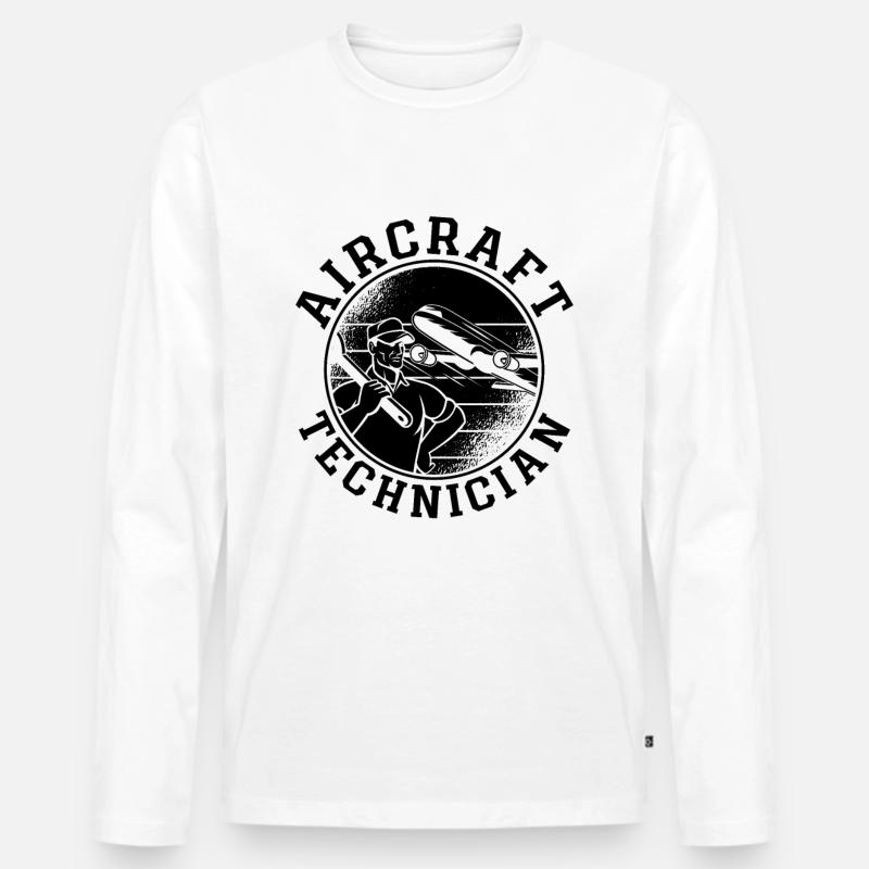 Fluggerättechniker Fluggerätmechaniker Luftfahrt - Männer Premium Bio Langarmshirt - Weiß