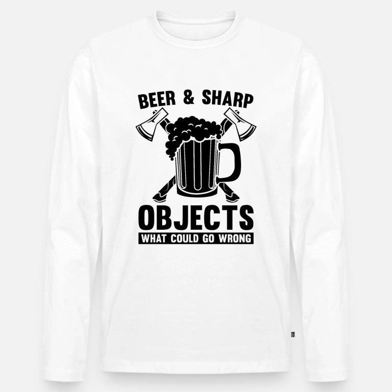 Beer & Sharp Objects Hatchet Throwing Axe Thrower Männer Premium Bio Langarmshirt