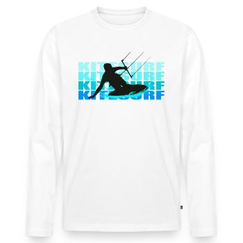 Kitesurf - Men's Premium Organic Long Sleeve Shirt - white - Front - Nico (187cm)