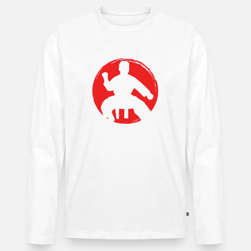 karate - Männer Premium Bio Langarmshirt - Weiß