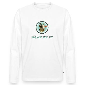 chèvre - chèvre - T-shirt manches longues Premium bio Homme - blanc - Devant - Nico (187cm)