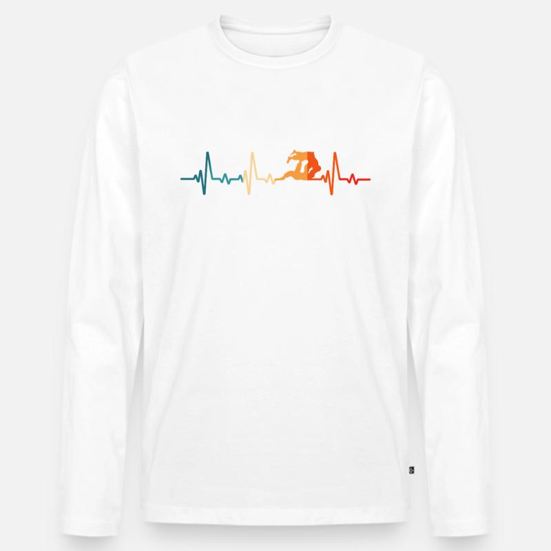 Jiu-Jitsu Herzschlag Jiu jitsu - Männer Premium Bio Langarmshirt - Weiß