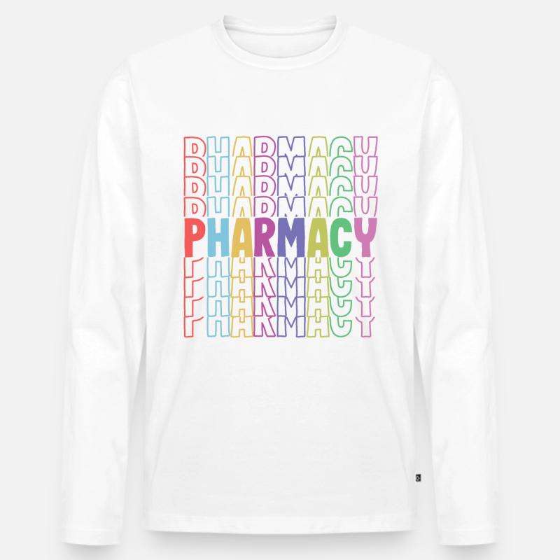 Pharmacy Apotheke Pharmazie - Männer Premium Bio Langarmshirt - Weiß