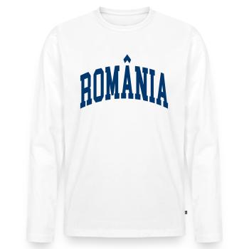 Romania - Men's Premium Organic Long Sleeve Shirt - white - Front - Nico (187cm)