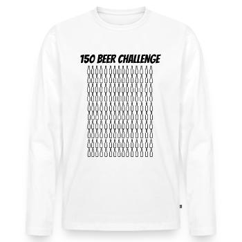 Beer Challenge Chemise de fête - T-shirt manches longues Premium bio Homme - blanc - Devant - Nico (187cm)