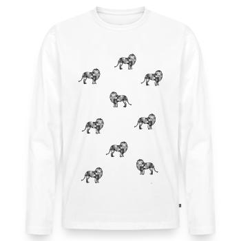 Strong as a lion - The of Orbis - Men's Premium Organic Long Sleeve Shirt - white - Front - Nico (187cm)