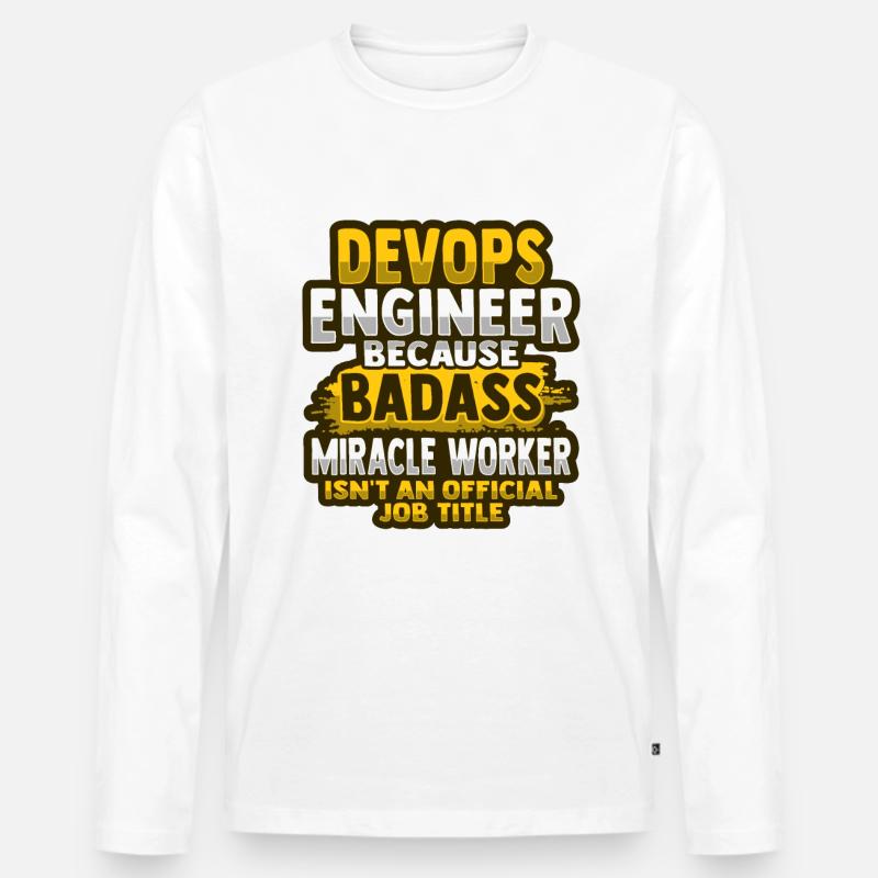 Devops Sys-Admin Entwickler - Männer Premium Bio Langarmshirt - Weiß