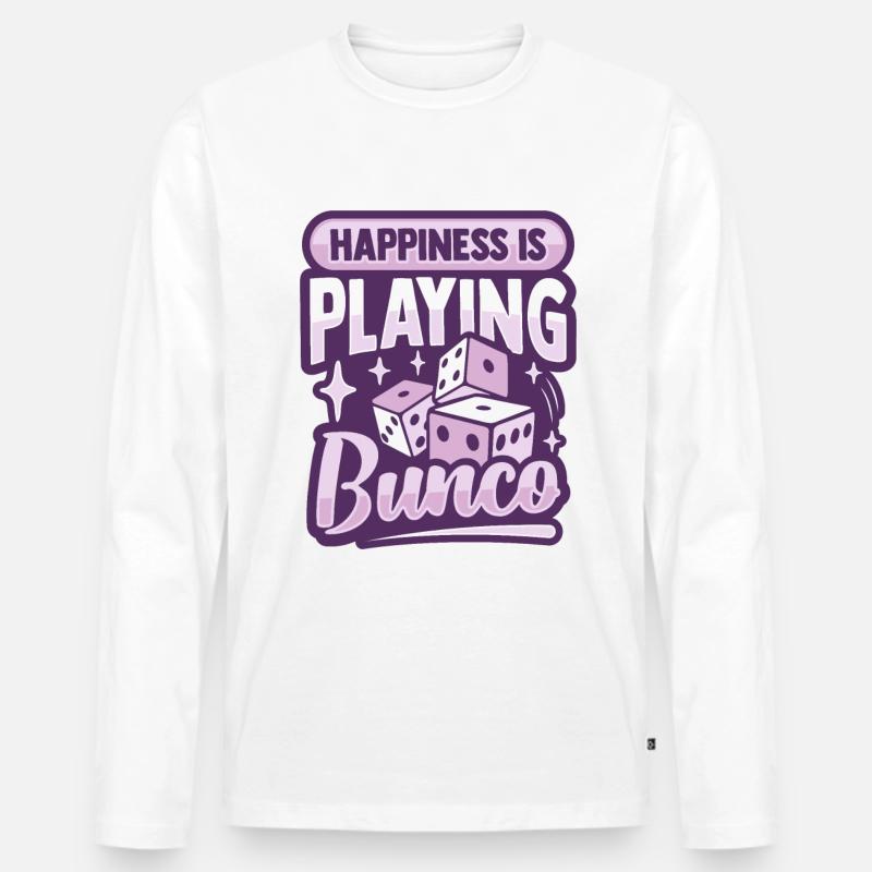 Bunco - Männer Premium Bio Langarmshirt - Weiß