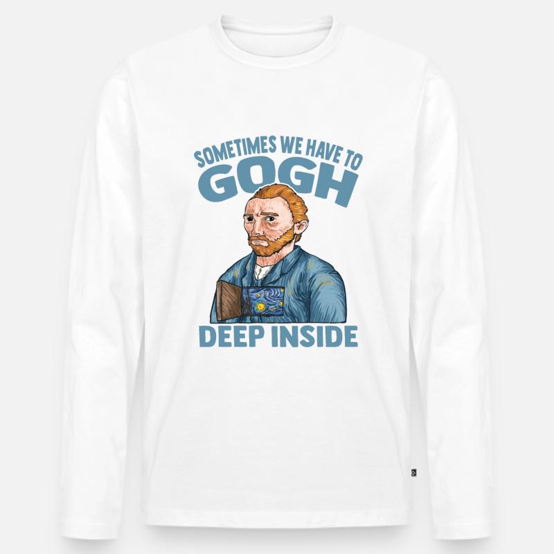 Van Gogh Kunst - Männer Premium Bio Langarmshirt - Weiß
