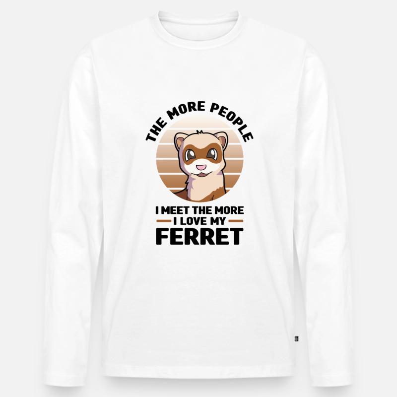 Frettchen - Männer Premium Bio Langarmshirt - Weiß