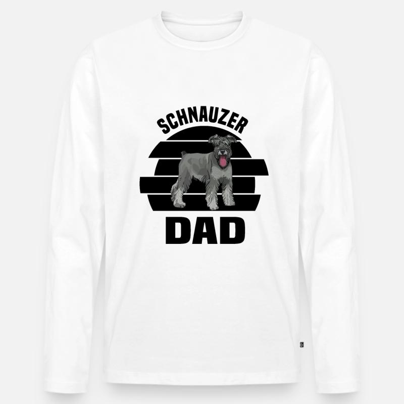 Schnauzer Hunderasse - Männer Premium Bio Langarmshirt - Weiß