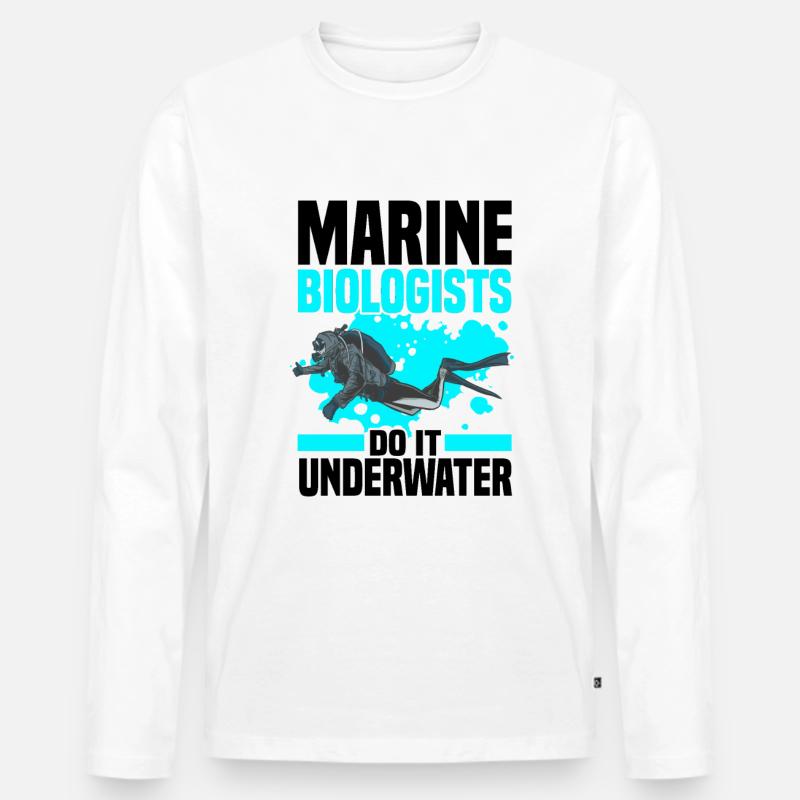 Meeresbiologe - Männer Premium Bio Langarmshirt - Weiß