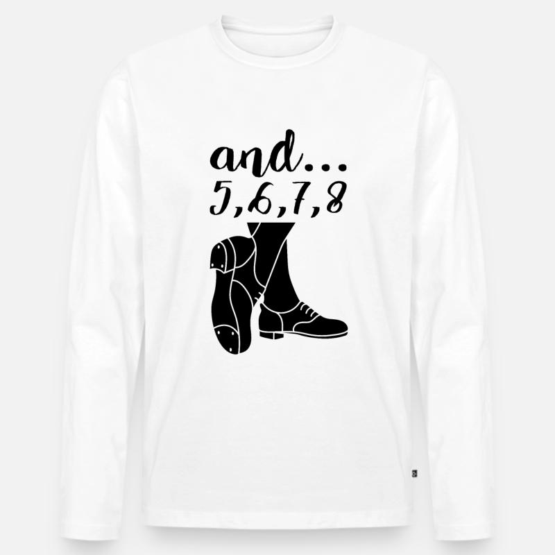 Stepptänzer Stepptanzschuhe Stepptanzlehrer - Männer Premium Bio Langarmshirt - Weiß