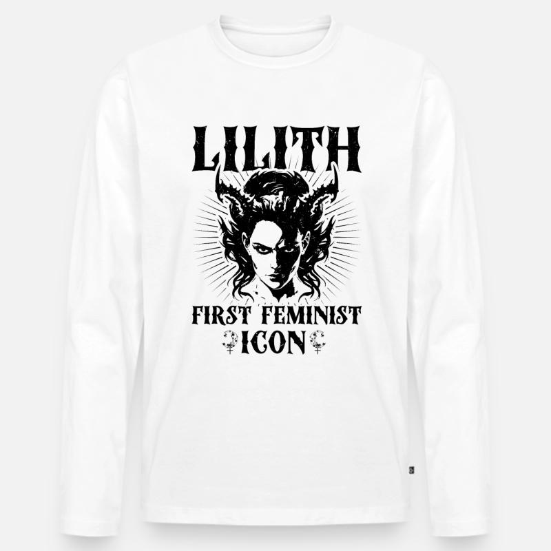 Lilith, Dämon, Gothic, Mythologie, Folklore, - Männer Premium Bio Langarmshirt - Weiß