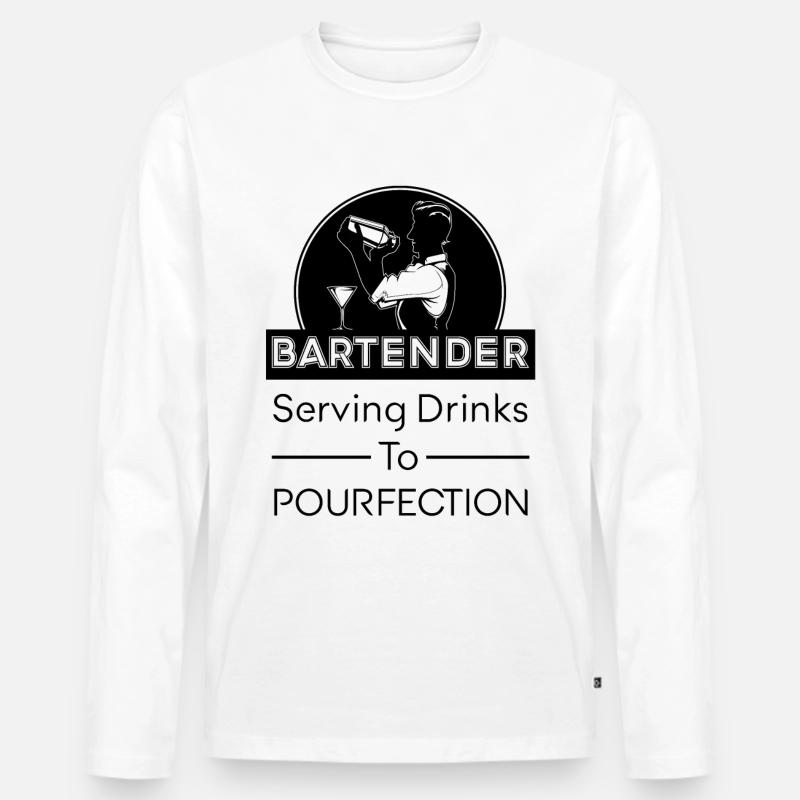 Bartender Mixologist Alcohol Drinks Bartender - Men's Premium Organic Long Sleeve Shirt - white