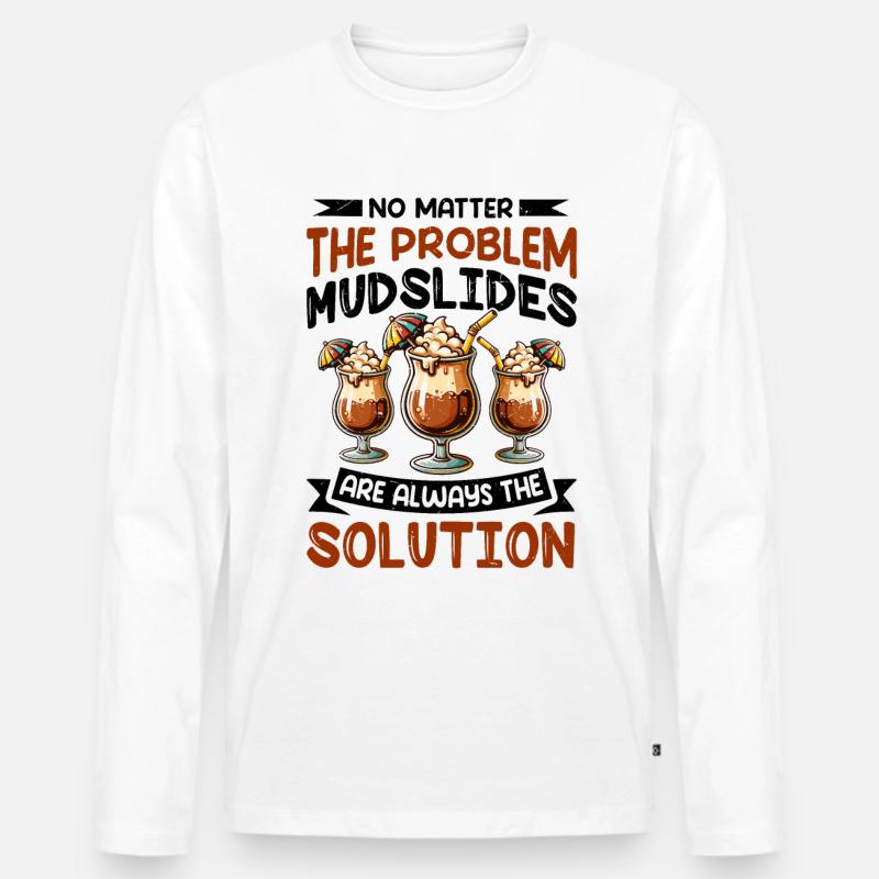 Mudslide Cocktail - Männer Premium Bio Langarmshirt - Weiß