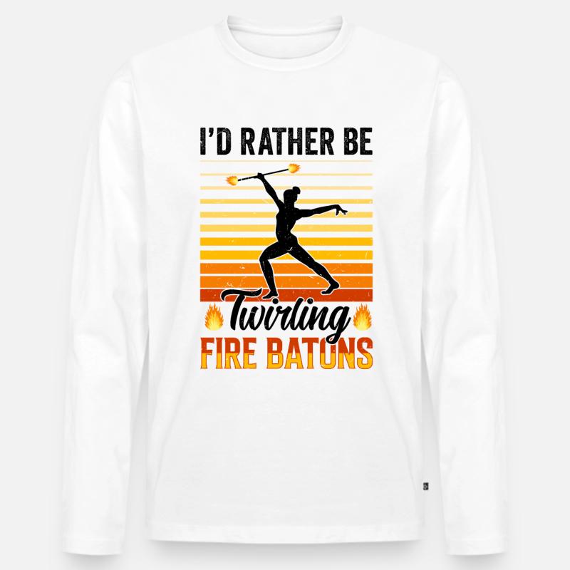 Feuerbaton Feuertanz Feuertänzer Feuertänzerin - Männer Premium Bio Langarmshirt - Weiß
