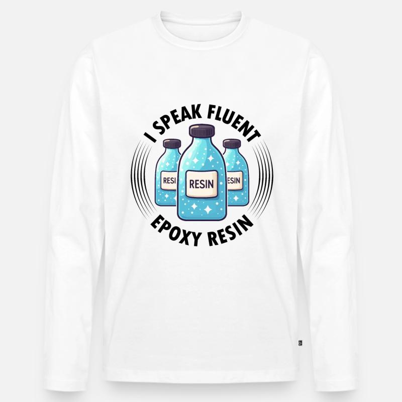 Witziger Epoxidharz Spruch - Männer Premium Bio Langarmshirt - Weiß