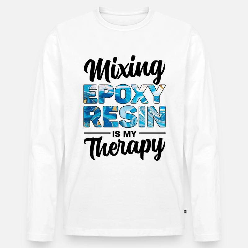 Witziger Epoxidharz Spruch - Männer Premium Bio Langarmshirt - Weiß