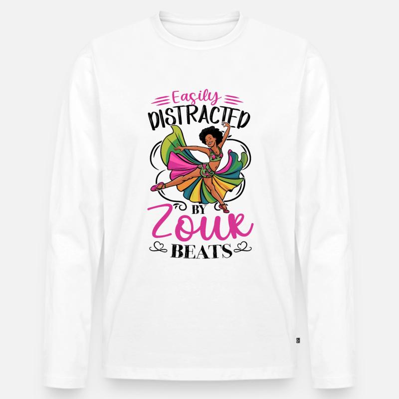 Witziger Zouk Tänzer Spruch - Männer Premium Bio Langarmshirt - Weiß