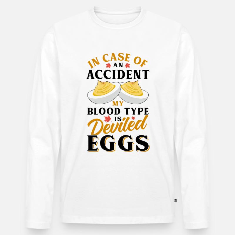 Teufelsei Spruch - Männer Premium Bio Langarmshirt - Weiß