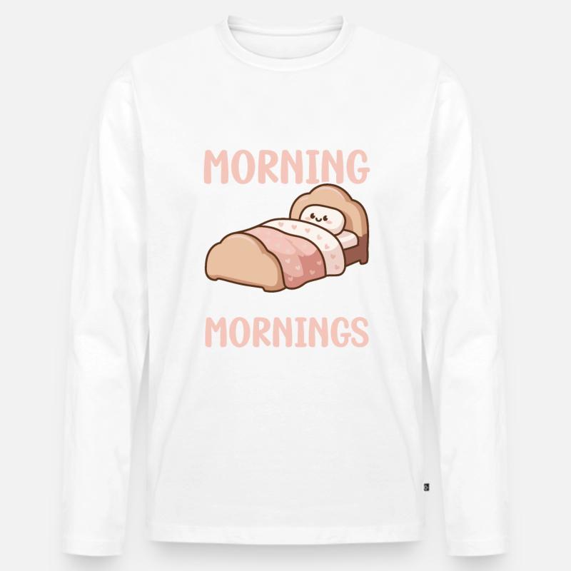 Witziger Schlaf Spruch - Männer Premium Bio Langarmshirt - Weiß