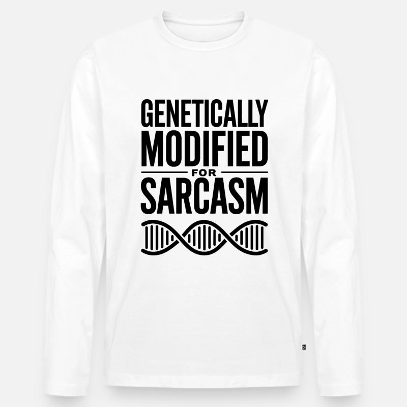 Sarkasmus Gene DNA Genetik - Männer Premium Bio Langarmshirt - Weiß