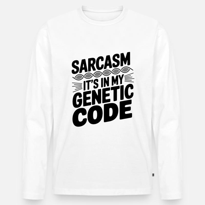 Sarkasmus Gene DNA Genetik - Männer Premium Bio Langarmshirt - Weiß