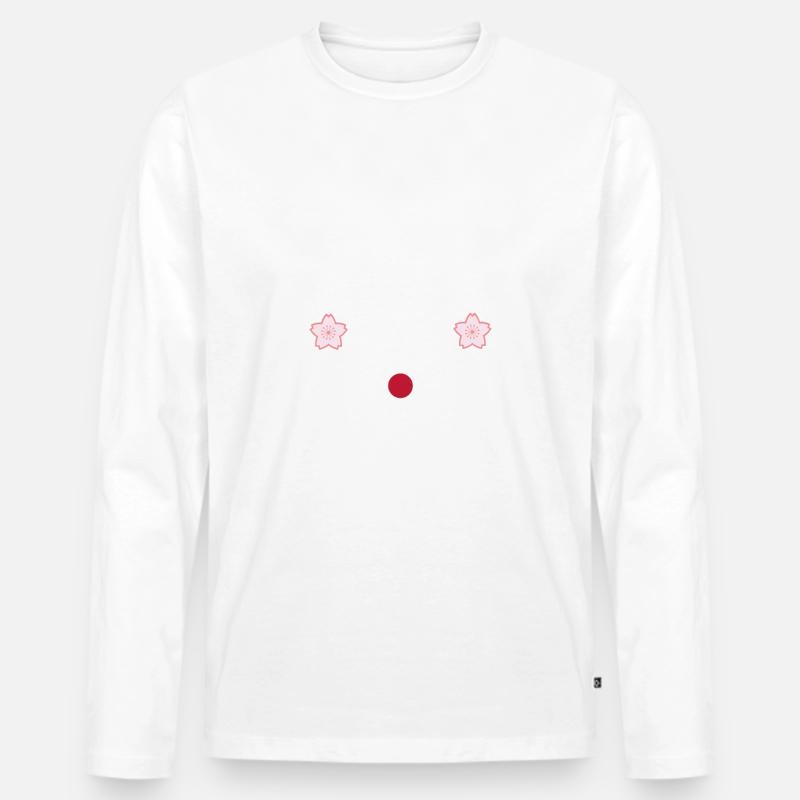 Tokio - Männer Premium Bio Langarmshirt - Weiß