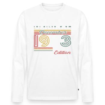 December Born 1973 49th birthday gift - Men's Premium Organic Long Sleeve Shirt - white - Front - Nico (187cm)