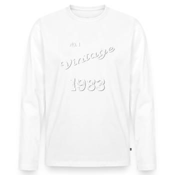 Born 1983 40th birthday Gift man/ woman - Men's Premium Organic Long Sleeve Shirt - white - Front - Nico (187cm)