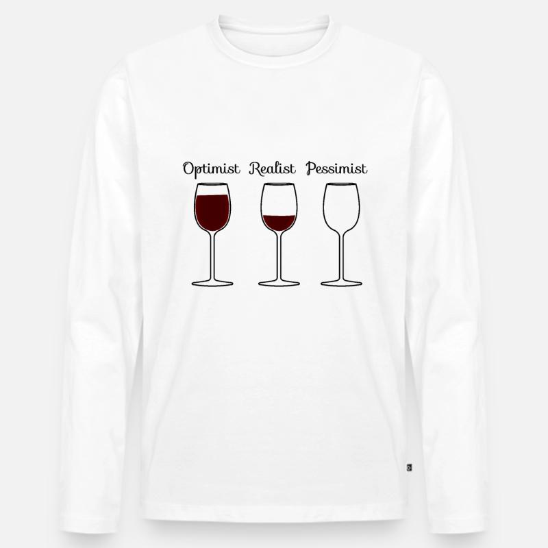 Wein Spruch - Männer Premium Bio Langarmshirt - Weiß