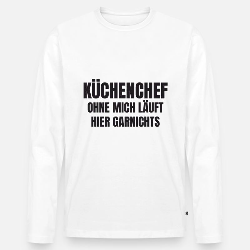 Küchenchef - Männer Premium Bio Langarmshirt - Weiß