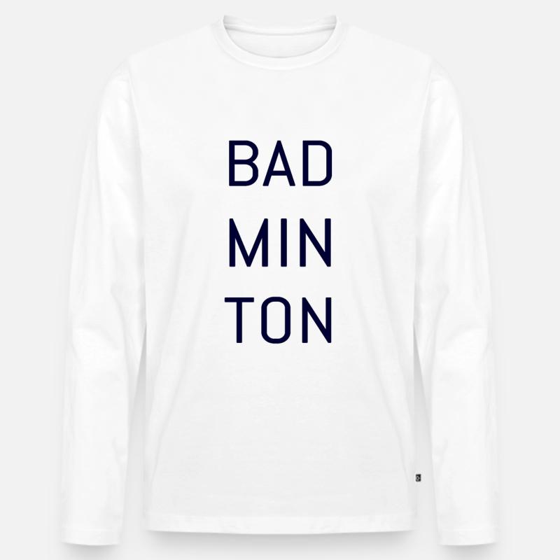 Badminton - Männer Premium Bio Langarmshirt - Weiß