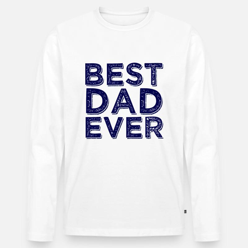 Bester Vater - Männer Premium Bio Langarmshirt - Weiß